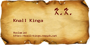Knall Kinga névjegykártya